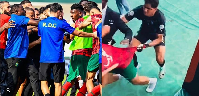 فيديو..لقجع يتدخل بعد اعتــداء لاعبي الكونغو على العناصر الوطنية