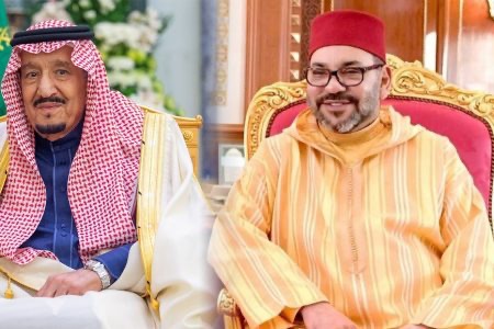 برقية من الملك محمد السادس إلى خادم الحرمين الشريفين عاهل المملكة العربية السعودية.