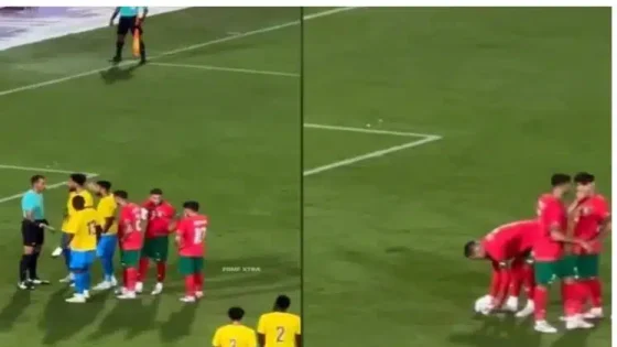 نقاش مثير بين زياش ودياز حول تنفيذ ركلة جزاء في مباراة المغرب والغابون