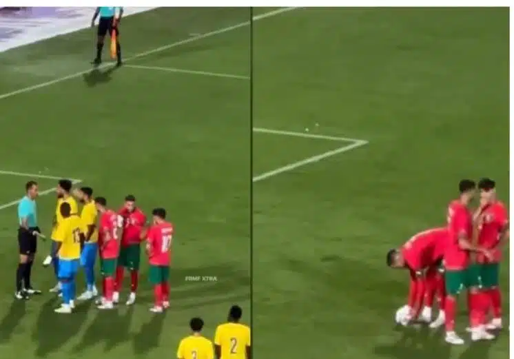 نقاش مثير بين زياش ودياز حول تنفيذ ركلة جزاء في مباراة المغرب والغابون