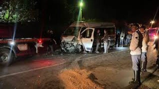 حافلة فريق من القسم الشرفي تتعرض لحادثة سير خطيرة ضواحي بني ملال