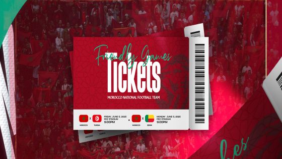 العنوان الصحفي المهني المناسب: انطلاق بيع تذاكر وديتي المغرب أمام تونس وبنين عبر منصة رقمية ابتداءً من 31 ماي