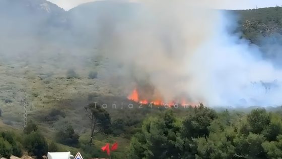 حريق مهول يلتهم أجزاء من غابة عين الحصن بين طنجة وتطوان واستنفار كبير للسلطات
