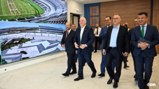 رئيس الاتحاد الدولي لكرة القدم جياني إنفانتينو يزور الملعب الكبير لطنجة