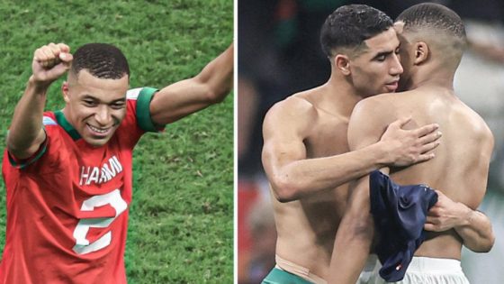 كيليان مبابي يشعل المدرجات بالرباط مرتديًا قميص حكيمي في مباراة المغرب ومالي بكأس أمم إفريقيا